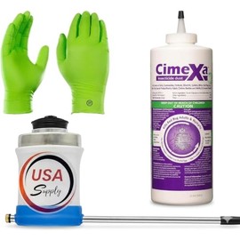 Rockwell Labs - CXID032 - Cimexa Dust - Insecticide - 4 oz - Includes USA Supply Puffer and Protective Gloves