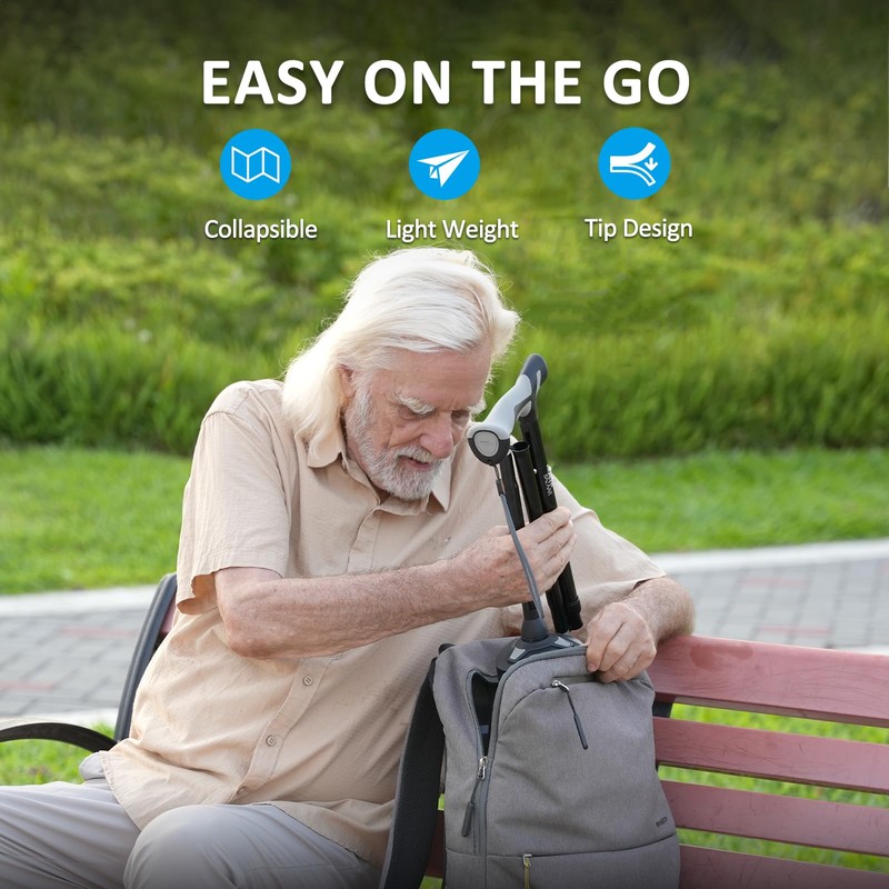 HEALTHBAZAAR Walking Cane for Men & Women - Self Standing