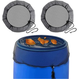 Pack of 2 Rain Butt Net Cover with Drawstring Adjustable Rain Butt Net Protective Net Weatherproof Protection Against Leaves, Mosquitoes and Mosquito Larvae (Diameter 83 cm)