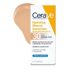 Cerave Hydrating Mineral Sunscreen Tinta Spf 30 50ml
