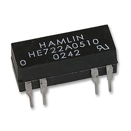 Relay, Reed, DIL, DPST-NO, 5VDC | Reed RELAYS, 1 X Qty - HE722A0510