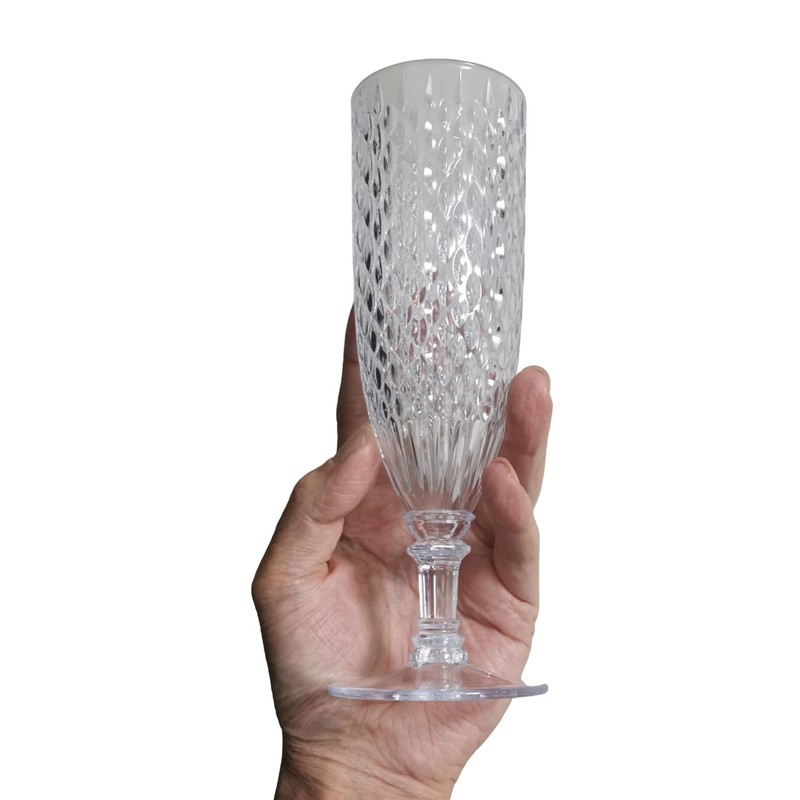 VX AE-180 Plastic Hardened Champagne Glass