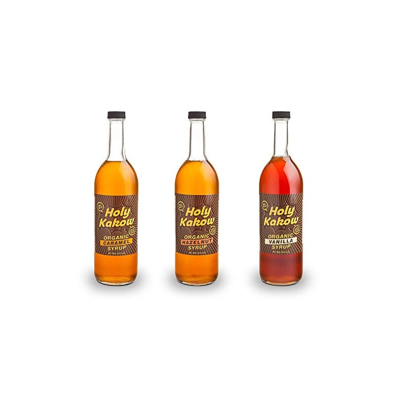 Holy Kakow Cafe Organic Syrup Variety Pack - Caramel Syrup,