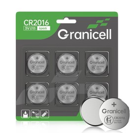 Granicell 2016 Battery Compatible with Apple AirTag CR2016 Lithium 3V Coin Battery for Child Safety, Suitable for Key Fobs, Smart Sensors, Scales, Candles and More (CR2016-6)