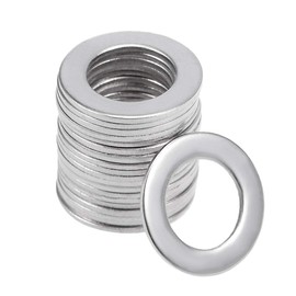sourcing map Flat Washers for Screw Bolts 8.5 mm x 14 mm x 0.8 mm 304 Stainless Steel Pack of 20
