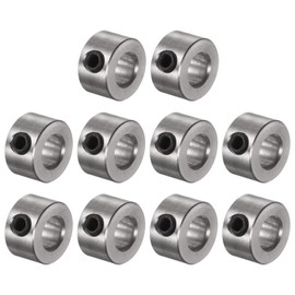 sourcing map 10-Piece Set Screw Collar 6 mm Bore Stainless Steel Shaft Collar 12 mm Outer Diameter 7 mm Width Landing Flap Stopper Wheel Collar