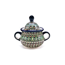 Unbekannt Original Bunzlauer Keramik 0.35 Litre Sugar Bowl Sugar Dispenser Sugar Container with Lid Diameter 14.6 cm Height 13.2 cm (DU181)