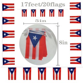 FFILL Puerto ricans Banner Flag String,Puerto Rico Mini Flag Small Banner, for Party, Shops and Bars Decorations, (Puerto Rico)
