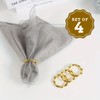 Jolitee Shining Gold Bamboo Napkin Rings Set of 4 -