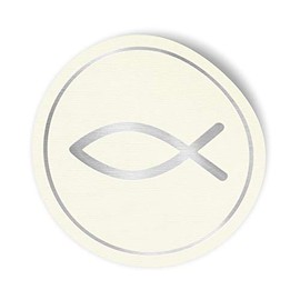 24 x itenga Sticker Fish Christening Communion Confirmation Guest Gift for Boys and Girls (Silver High Gloss)