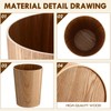 Threehoney 2 Pack 2.3 Gallons Wood Trash Can Wastebasket Natural