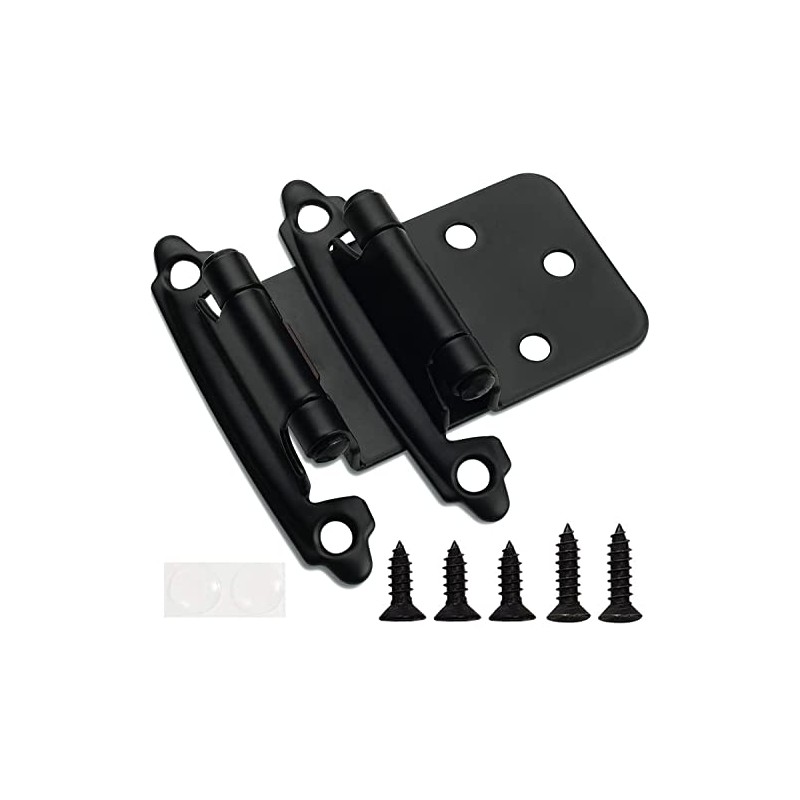 DecoBasics Matte Black Cabinet Hinges for Kitchen Cabinets Doors (10