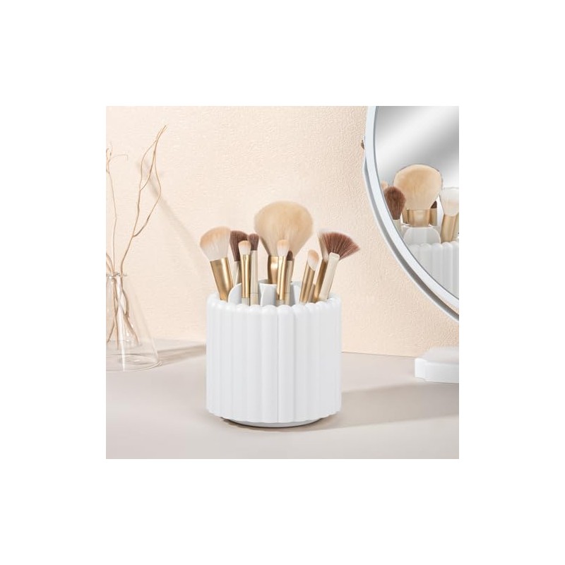 Anyoifax 360 Degree Rotating Makeup Brush Holder 7 Compartments Makeup