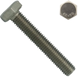 Hexagon Screws - M8 x 170 mm - Pack of 5 - DIN 933 / ISO 4017 - Stainless Steel A2 - Full Thread - Machine Screws - SC933