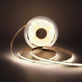 KD-tec 16.4FT5M COB Flexible LED Strip Light DC12V24V 384ledsm Bendable Tape (12V, Neutral White) (LED-COB-384)