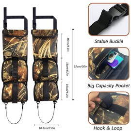 Cokacot Seat Back Gun Rack, 2 Pack Truck Gun Rack Foldable Car Seat Back Gun Holder Camo Rifle Holder with Storage Pockets, Gun Sling Bag for Hunting Rifles/Shotguns, Fit Most Truck SUV