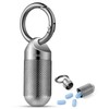 TISUR Titanium Keychain Pill Holder Small Metal Pill Case, Pill