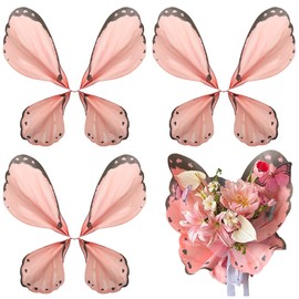 GORGECRAFT 20PCS Butterfly Bouquet Wrapping Paper Pink Flower Wrapping Papers Wing Shaped Floral Wraps Packaging Florist Supplies for Valentine's Day Wedding Birthday Flower Shop DIY Craft