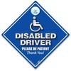 Iwantthatsign.com Autoschild für Behinderte, Innenfenster mit Saugnapf, Blau, 14 cm