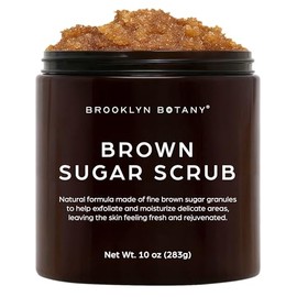 BROOKLYN BOTANY - Exfoliante de azcar morena 283 g (Brown Sugar Scrub) - Facial y corporal con aceite de almendra y jojoba                            