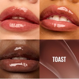 Maybelline Lifter Gloss Brillo Labial de Larga Duración con Ácido Hialurónico, Aspecto más Voluminoso y Brillo Hidratante Hasta por 4 Horas, con Aplicador XL, Tono Toast, 5.4 ml