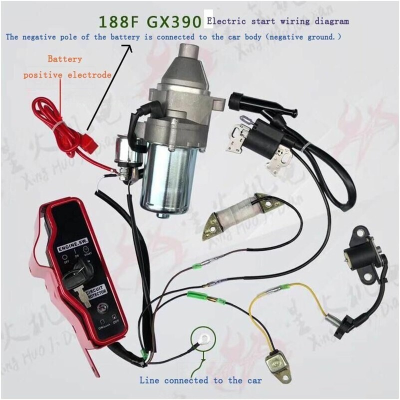 Electric Starter Motor Kit Fits for Honda GX390 13HP GX340