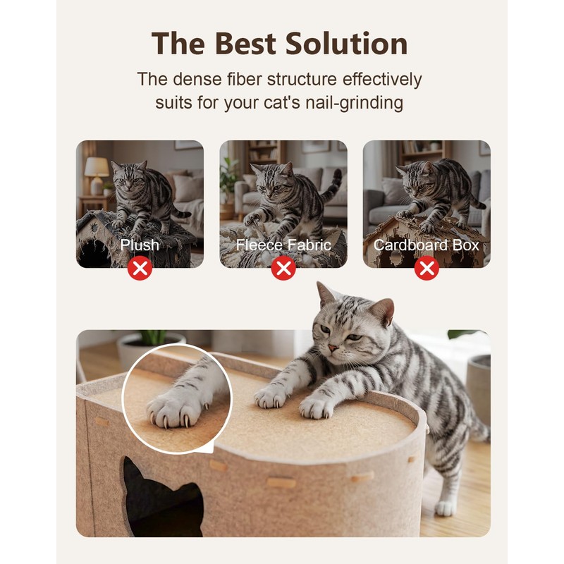 Felt Cat House for Cat 20x12 inches, Cat Bed Cave