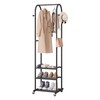 Hall Tree with Wheels and Hanging Hooks,Heavy-Duty Metal Coat Rack