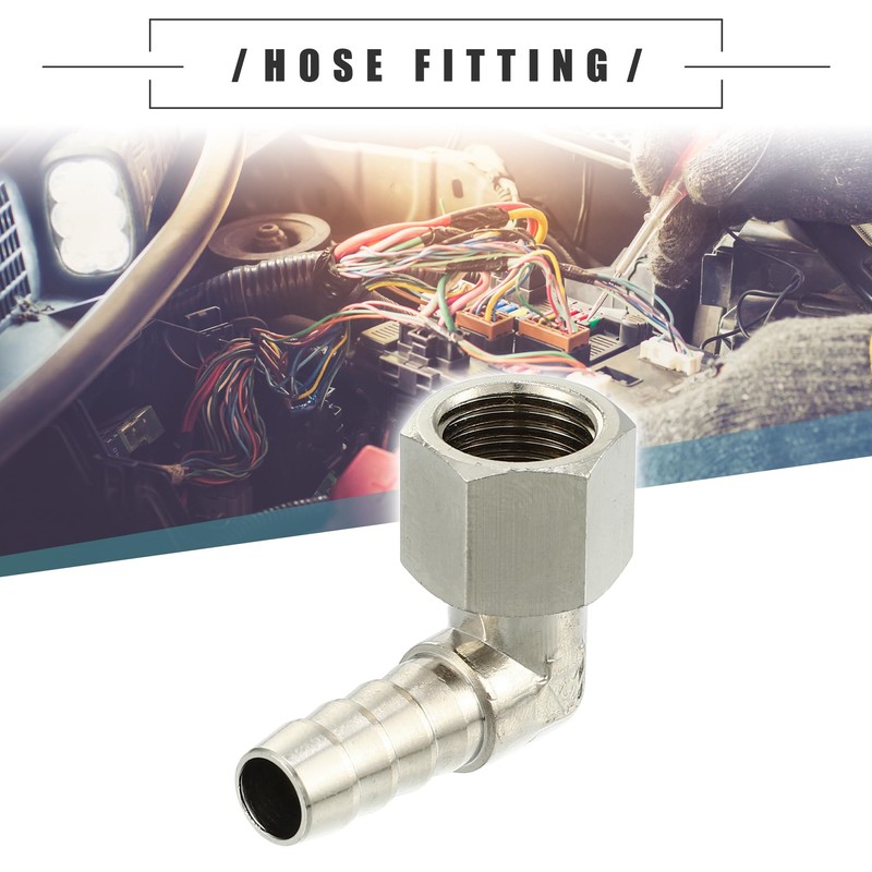 Motoforti Universal Car 90 Degree Brass Fitting Hose Adapter, Hose
