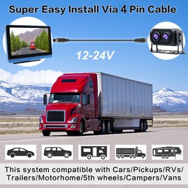 Yuanting 7" Touchscreen Monitor DVR Dash Cam Backup Camera Kit For Truck RV Caravan VAN