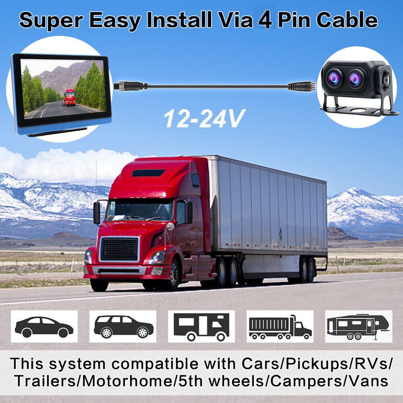 Yuanting 7" Touchscreen Monitor DVR Dash Cam Backup Camera Kit