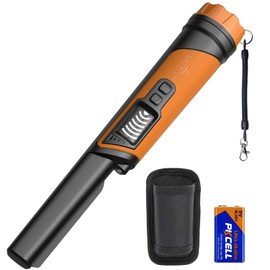 DR.ÖTEK Metal Detector Pinpointer, IP68 Fully Waterproof Handheld Pin Pointer with LCD Screen, Innovative Interference Cancellation Function, Higher Sensitivity, 3 Modes, Great for Gold, Coins, Orange