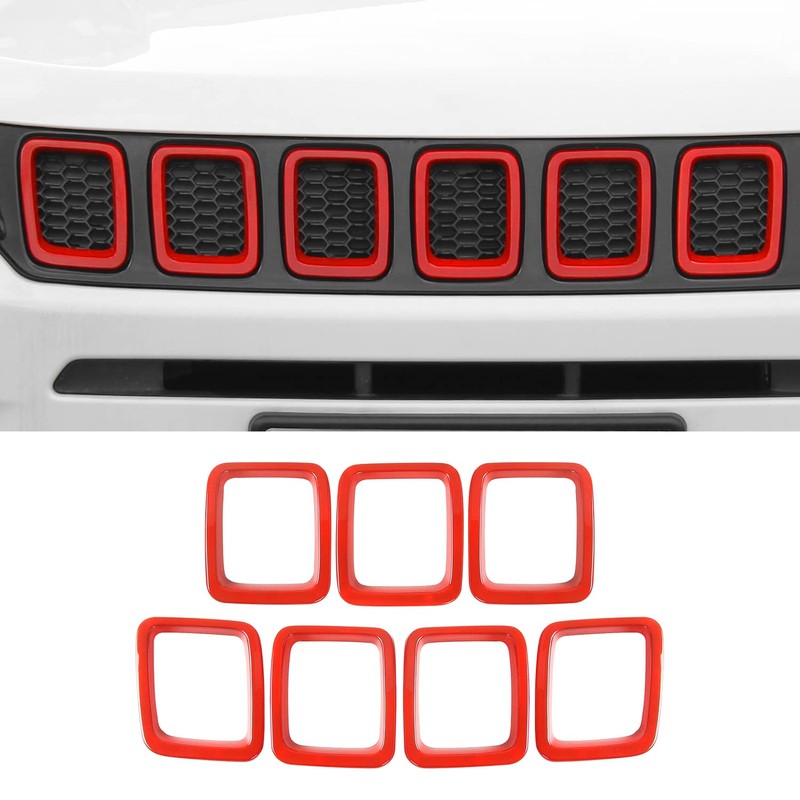Grille Grill Cover Inserts Frame Trim Kit for Jeep Compass