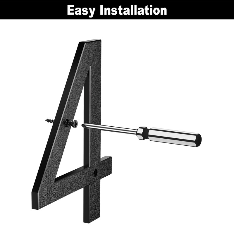 IVERRA IVERRA 8 Inch Large Floating House Numbers, Black Modern