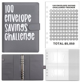 100 Envelopes Money Saving Challenge, Money Saving Planner Cash Envelope Budget Binder to Save $5,050, Easy and Fun Way for Budgeting Planner:_Grey