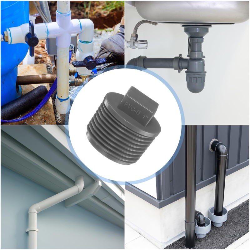 sourcing map 20 Pcs PVC Pipe Male Thread Plug G3/4"