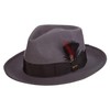 Scala Classico Men's Wool Felt Snap Brim Fedora, Grey, Medium