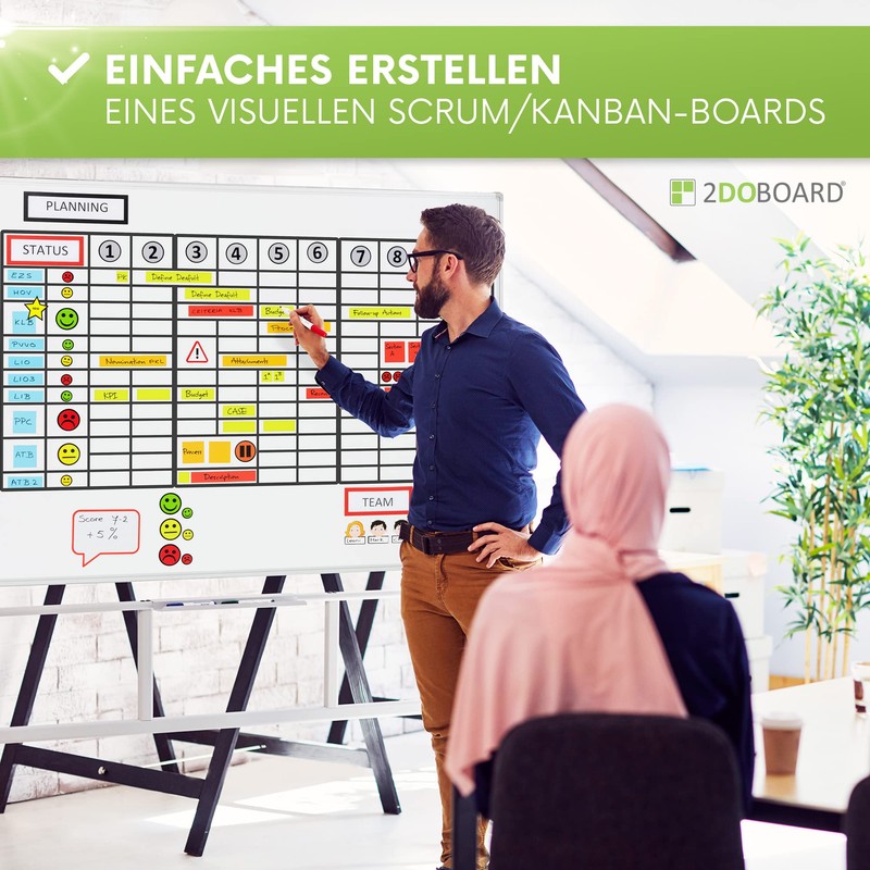 2DOBOARD Magnetic Strips Writeable - 7.5 cm x 2.5 cm