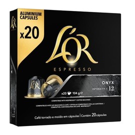 L'OR Espresso Onyx Coffee Pods x 20 Intensity 12 (Pack of 5, Total 100 Capsules)