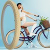 SIMEIQI 26"x2.125" Beach Cruiser Bike Tires Cream Color Replacement Folding