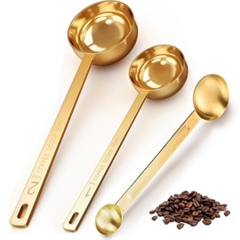 3 Stück Kaffeemaßlöffel, Kaffeelöffel portionierer, 5 ml 15 ml 30 ml, Kaffeelöffel Portionierer mit Langem Griff, Edelstahl Dosierlöffel für Abmessen, Wiederverwendbar Zum Kaffee Kakao Bohnen Gewürze