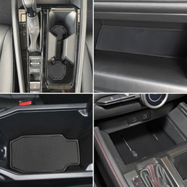 ZOXOQ Center Console Liner Fit for Honda Accord Accessories 2023 2024 2025 Cup Holder Coaster Anti Dust Liner Door Pocket Pad Interior Trim Non-Slip Slot Mat Custom Rubber Insert, 17pcs (Black)