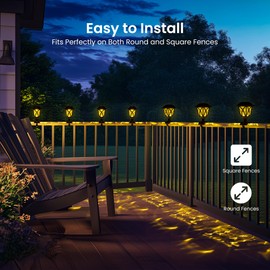 SUNCKET Solar Fence Lights Outdoor Waterproof, Led Solar Lights Outdoor for Step, Stairs, Fences, Patio, Yard and Pathway, Warm White 6 Pack