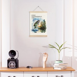 MKIJUHB Christian Fish Wall Art Decor, Bible Verse Wall Hanging Decor, Religious Scripture Fishing Framed Canvas Prints for Home Bedroom Living Room Walls Decorations, 12x16 Inch