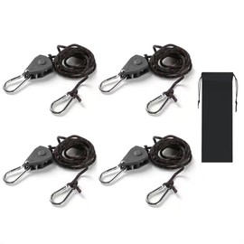 ILLIDAN Tent Rope, Ratchet Mechanism, Rope Ratchet Mechanism, Rope Ratchet, 0.2 inches (4 mm) x 6.6 ft (4 mm) x 6.6 ft (250 kg), Load Capacity: 551.3 lbs (250 kg), Guy Rope, Tarp Rope, Reflective,