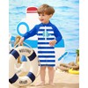 BesserBay Baby Blue Striped Whale UV Protection Zip Front One