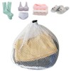 GZSYWZ 2 Pcs Mesh Laundry Bag with Drawstring Linen Portable