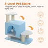 UYMI Cute Dog Stairs & Cat Scratching Post with Condo,