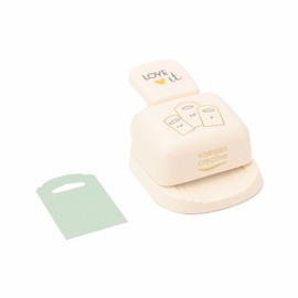 Vaessen Creative Love It Collection 3-in-1 Label Punch for Creating Labels, Labels and Gift Tags with Shell Edge, Motif Punch for Crafts with Paper 21498-005