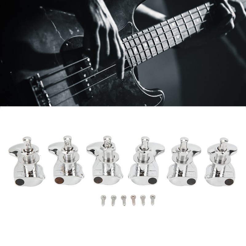 1:18 Gear Ratio Guitar Tuners Knob Enclosed Robust Silver Electric